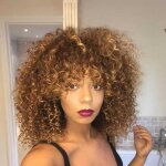 Perruque afro courte - autrement - synthtique - boucls - mlange brun et blond - 356 cm