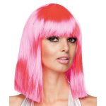 Perruque - boland - dance - rose fluo - frange - accessoire de dguisement