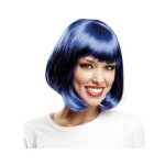Perruque cabaret bleue avec frange - disfrazzes - accessoire de dguisement pour femme