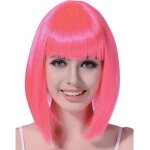 Perruque carr� mi - long rose fluo femme - accessoire de mode - 230399