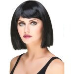Accessoire - perruque carr� noire � frange femme