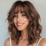 Perruque carr�e ondul�e courte - jozsi - blond ombr� - 30 cm - frange - fibre synth�tique r�sistante ...