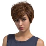 Perruque de cheveux courts raides naturels bruns courts pour femmes nochalofo zzllyy 4751