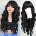 Perruque cheveux longs boucl�s / ondul�s queue de cheval femme - langtu naturel r�sistant � la chaleur ...