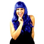 Perruque - boland - chic bleu - effets ondulés - frange - adulte femme Perruque - boland - chic bleu - effets ondulés - frange - adulte femme