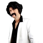 Perruque chuck avec moustache noir