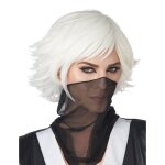 Perruque courte cosplay blanche adulte
