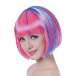Accessoire de tte pour dguisement - perruque courte mche multicolore femme