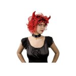 Perruque de diable curly - boland - rouge et noir - accessoire pour dguisement halloween