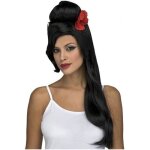 Perruque - disfrazzes - perruque de rockeuse avec fleur - taille unique - multicolore - pour femme