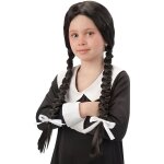 Perruque noire avec tresses colire fille