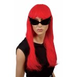 Perruque - ptit clown dguisement - lola - longue raide - frange rouge - couleur rouge