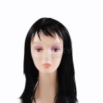 Perruque pour femme longs cheveux noirs raides 65 cm synthtiques