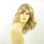 Perruque femme mi - longue lisse blond clair - fibre synthtique - fait - main - aspect naturel