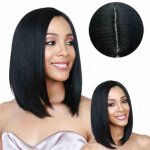 Perruque - autrement - lace frontal - naturelle - courte - synthtique noir