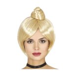Perruque - lisse avec chignon - blond - multicolore - taille unique