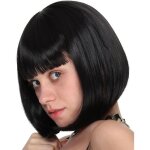 Accessoire - perruque luxe noire carr� plongeant avec frange femme