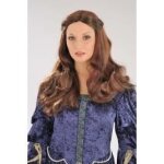 Perruque mdivale femme moyen ge - marque - modle - chtain - cheveux longs - couleur bleu