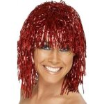 Perruque m�tal disco lam�e - aptaf�tes - rouge - accessoire de d�guisement