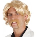 Perruque blonde avec moustache homme