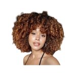 Perruque - nikcorp - kinky curly courte avec frange - ombre marron (t30#) - 15 cm - fibres synth�tiques ...