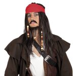 Perruque pirate des carabes - boland - marron chocolat - intrieur - mixte - adulte