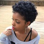 6 pouces pixie cut wigs meches perruques perruque en fibres synth�tiqueshair noires br�siliennes boucl�e ...