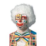 Perruque pop - court fris�e blanche