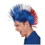 Perruque - punk - bleu blanc rouge - homme adulte - intrieur