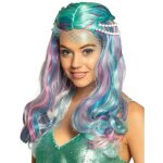 Perruque sirne pastel avec perles adulte