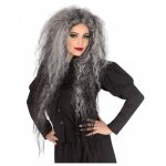 Perruque - sorcire - grise - longue - volumineuse - 100% cheveux synthtiques