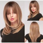 Perruque synthtique - autrement - mi - longs - rsistante  la chaleur - chtain - femme