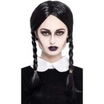 Perruque tresses mercredi - partilandia 2010 s. l. - noir - halloween - adulte
