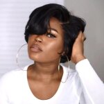 Perruque - yesm - courte boucle - cheveux humains - rsistante  la chaleur - naturelle