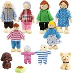 Personnage maison de poupee accessoires mini poupées articulées marionnettes en bois 8 menbres de famille ... Personnage maison de poupee accessoires mini poupées articulées marionnettes en bois 8 menbres de famille ...