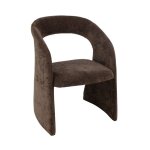 Petit fauteuil 65x66x86 cm en tissu doux brun - testi