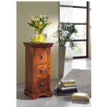 Petit meuble dappoint - bois massif dacacia laqu (nougat) - style colonial - oxford 501