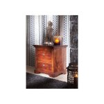 Petit meuble dappoint - bois massif dacacia laqu� (nougat) - style colonial - oxford #905