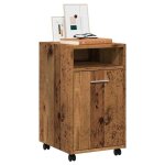 Petit meuble de rangement vidaxl armoire avec roues vieux bois 33x38x60 cm bois ding�nierie