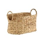 Calicosy - petit panier en jacinthe deau avec poign�es - h21 cm - bois clair