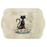 Plateau de service - kiub - amys chat - mlamine - 21 x 14 cm - rectangulaire