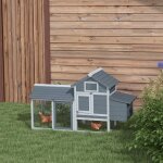 Petit poulailler cottage cage � poules sur pied dim. 1505l x 54l x 87h cm multi - �quipement bois massif ...