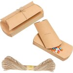 Petite boite cadeau marron avec ficelle (lot de 100) - petite boite dragees en carton kraft vintage pour ...