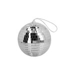 Petite boule � facettes 15cm � suspendre argent