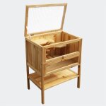 Wiltec clapier ? 60 x 40 x 80 cm ? 2 tages ? bois sapin ? avec esacli