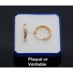 Petites croles 15mm boucles doreilles en plaqu or fil carr avec motif sicel et boite