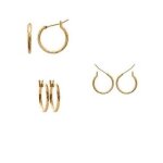 Boucles doreilles petites cr�oles - 18 cartas - 16 cm - plaqu� or 750 / 1000 - torsad�es - neuf avec ...