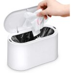 Petite poubelle de table avec couvercle à bouton - poussoir pour salle de bain bureau chambre et cuisine ... Petite poubelle de table avec couvercle à bouton - poussoir pour salle de bain bureau chambre et cuisine ...