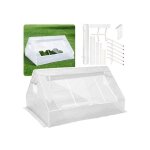 Petite serre de jardin blanche tunnel en plastique avec fermeture �clair p�pini�re 180x140xh94 cm