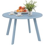 Petite table basse - outsunny - ronde - avec patins antid�rapants - cadre en m�tal - pour jardin terrasse ...